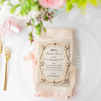 Luxe Parel Kant Elegante Trouw Menu