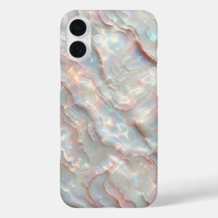 Luxe parelmoer agaat telefoonhoesje - iriserend iPhone 16 plus hoesje