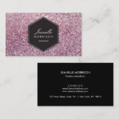 Luxe Parties scintillant rose Carte de visite de b (Devant / Derrière)