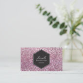Luxe Parties scintillant rose Carte de visite de b (Debout devant)