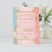 Luxe Pastel Waterverf Goud Folie Bruiloft RSVP (Staand voorkant)