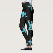 Luxe Patroon Leggings Blue Gold (Links)