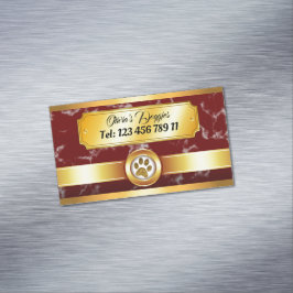 Luxe Paw Print Hond Walker Pet Sitter Magnetisch Visitekaartje