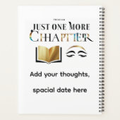 Luxe Persoonlijke "Just One More Chapter Planner" Planner (Achterkant)
