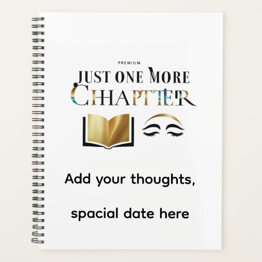 Luxe Persoonlijke "Just One More Chapter Planner" Planner (Voorkant)