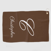 Luxe persoonlijke naam + Initiaal Golfhanddoek (Horizontaal)