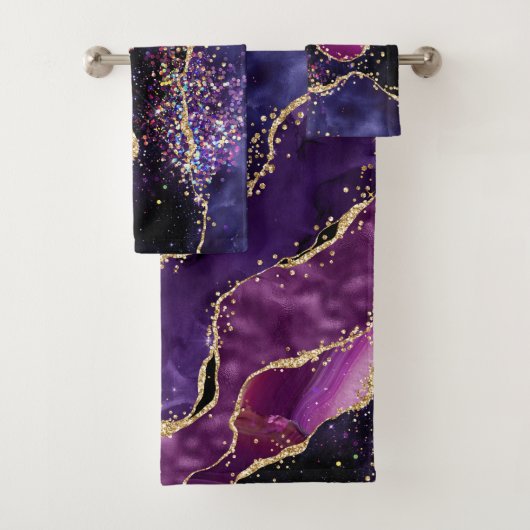 Luxe Pierre Précieuse Violet Paillettes d'Agate (En situation)