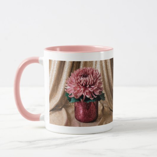Luxe Pink Combo Mug Luxe Pink Chrysanthèmes (Gauche)