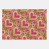 Luxe Pink Gold Hearts Valentine Wrapping Papier (Devant 3)