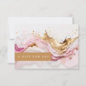 Luxe Pink Gold Splash Business Cadeaubon (Voorkant)