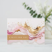 Luxe Pink Gold Splash Business Cadeaubon (Staand voorkant)