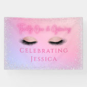 Luxe Pink Twenty One & Glowing 21st Birthday Spandoek (Horizontaal)