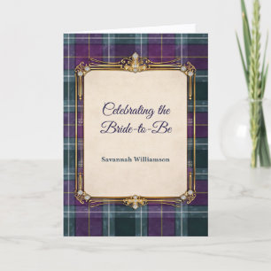 Luxe Plaid Gouden Lijst Bruidsdouche Kaart
