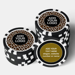 Luxe Populair Wit Luipaard Elegante Collectie Poker Chips