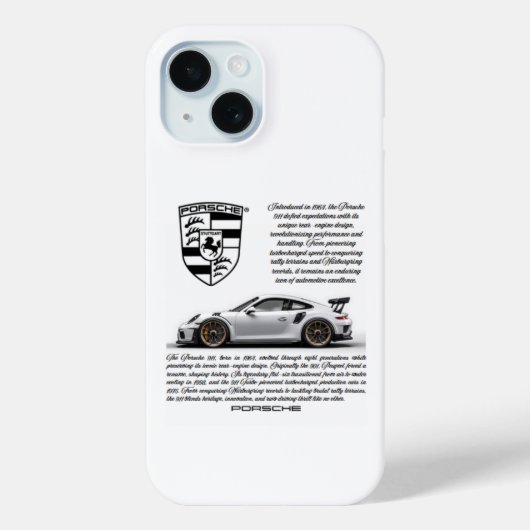 Luxe Porsche 911 iPhone Case – Stijlvol en stijlvo (Achterkant)