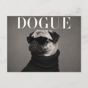 Luxe portret van Pug-hond Briefkaart