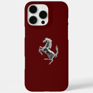 Luxe Prancing Paard Embleem op Maroon iPhone 16 Pro Max Hoesje