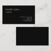 Luxe Premium Dikke Zwart Plain Minimalist Visitekaartje (Voorkant / Achterkant)