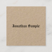 Luxe Premium Kraft Nostalgische klassieke look Vierkante Visitekaartje (Voorkant)