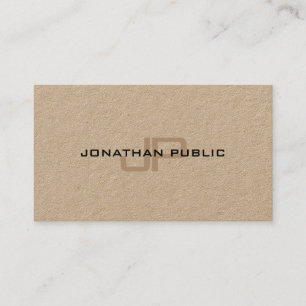 Luxe Premium Kraft Paper Elegant Modern Monogram Visitekaartje