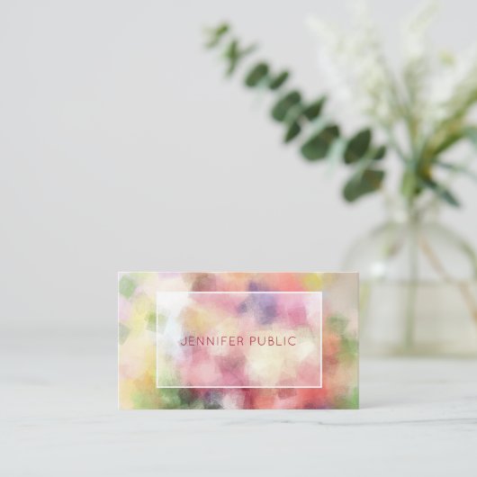 Luxe Premium Kraft-papier Elegant Modern Monogram Visitekaartje (Staand voorkant)