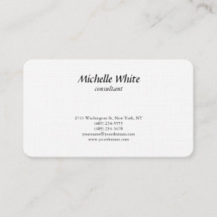 Luxe Premium Linen Black & White Plain Creative Visitekaartje