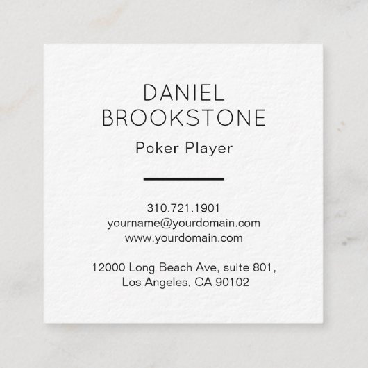 Luxe Premium Spades Visitekaartje zwart (Achterkant)