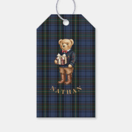 Luxe Preppy Plaid Christmas Teddy Bear Cadeaulabel