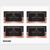 Luxe productverpakking - zwart en Roos Gold Rechthoekige Sticker (Vel)