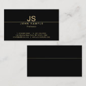 Luxe Professional Creative Black Gold Monogram Visitekaartje (Voorkant / Achterkant)
