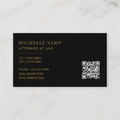 Luxe Professional QR Code Monogram zwart Gold Visitekaartje (Achterkant)