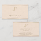 Luxe Professioneel Monogram Elegante Moderne Vlakt Visitekaartje (Voorkant / Achterkant)