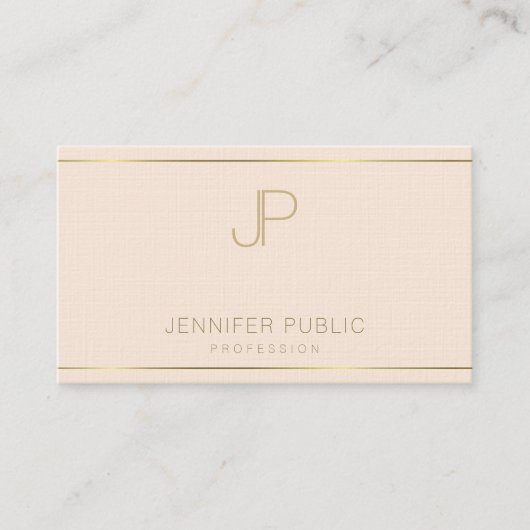 Luxe Professioneel Monogram Elegante Moderne Vlakt Visitekaartje (Voorkant)