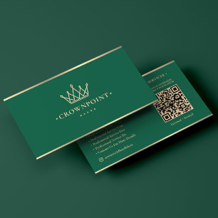 Luxe Professionele Kroon Donkergroen Koninklijk Visitekaartje