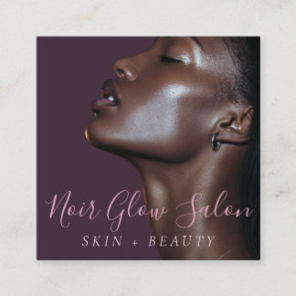 Luxe pruim roze zwart vrouw estheet square vierkante visitekaartje