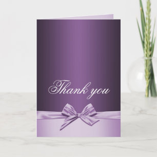 Luxe Purple Elegant Carte de remerciements Ruban