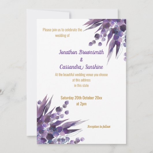 LUXE PURPLE OR EUCALYPTUS INVITATION (Devant)