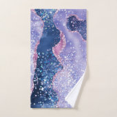 LUXE PURPLE ROSE SPARKLE MARBRE PERSONNALISÉ (Serviette à main)