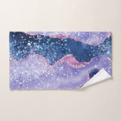 LUXE PURPLE ROSE SPARKLE MARBRE PERSONNALISÉ (Serviette à main)