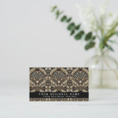 Luxe QR-code Art Deco Visitekaartjes (Staand voorkant)