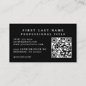 Luxe QR-code Art Deco Visitekaartjes (Achterkant)