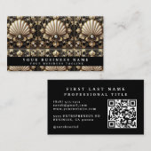 Luxe QR-code Art Deco Visitekaartjes (Voorkant / Achterkant)