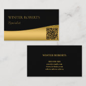Luxe QR code zwart en goud professional Visitekaartje (Voorkant / Achterkant)
