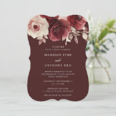  Luxe Radiance Bourgondische bruiloft Kaart (Staand voorkant)