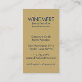 Luxe Real Estate Agent Realtor Property Manager Visitekaartje (Achterkant)