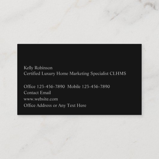 Luxe Réaltor Monogram Cartes de visite (Dos)