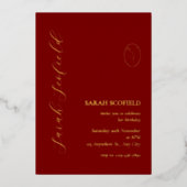 Luxe Red Birthday Foil Invitation (Recto)