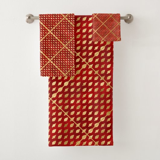 LUXE RED GOLD BATHROOM TOWEL SET BAD HANDDOEK (Insitu)