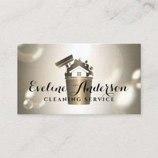 Luxe reiniging logo en bubbels visitekaartje