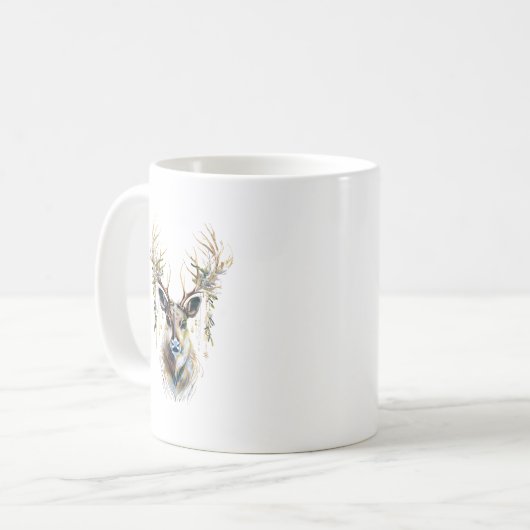 Luxe rendieren, vieren de magie van Kerstmis Koffiemok (Voorkant links)